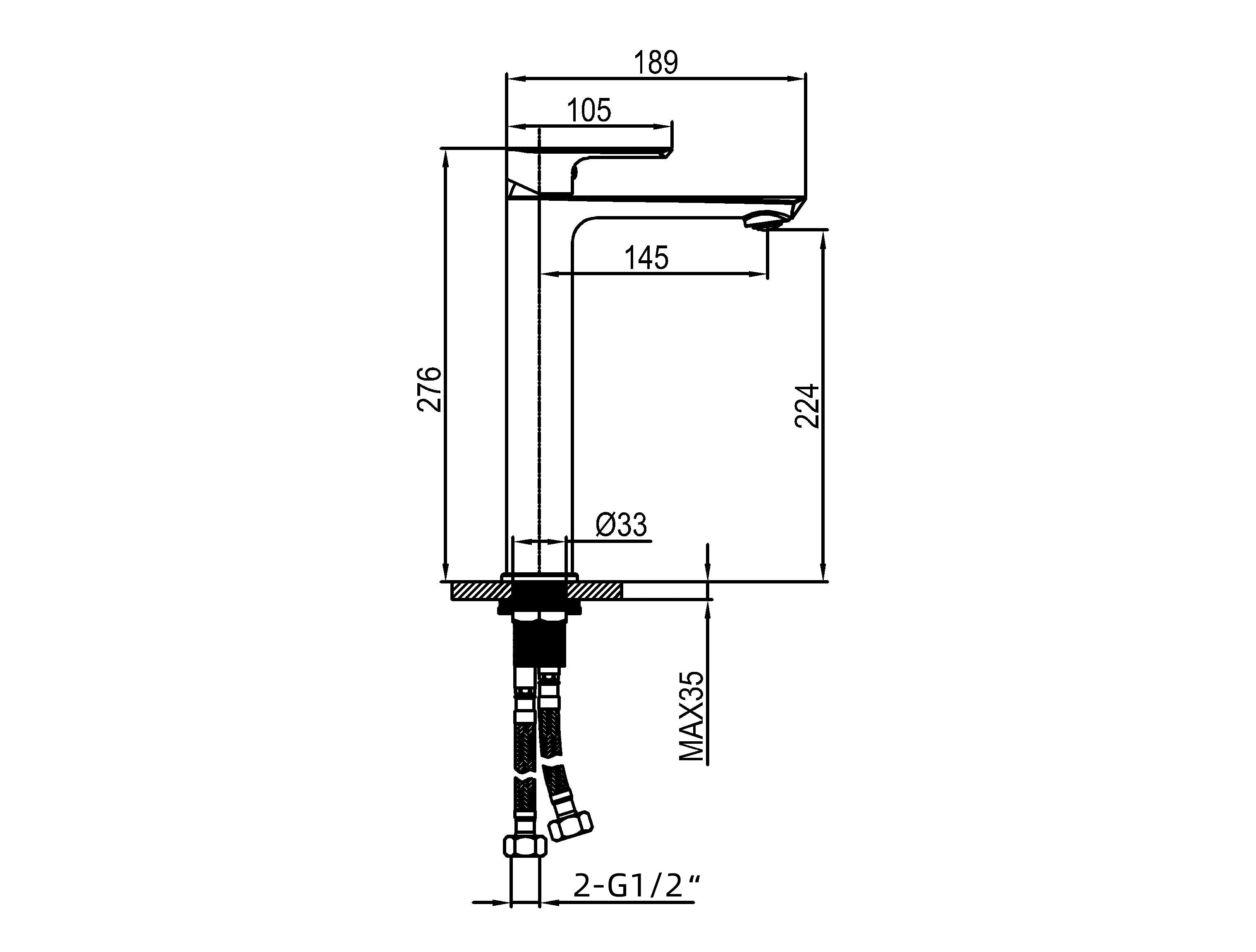 Bargara Tall Basin Mixer - Brushed Gunmetal