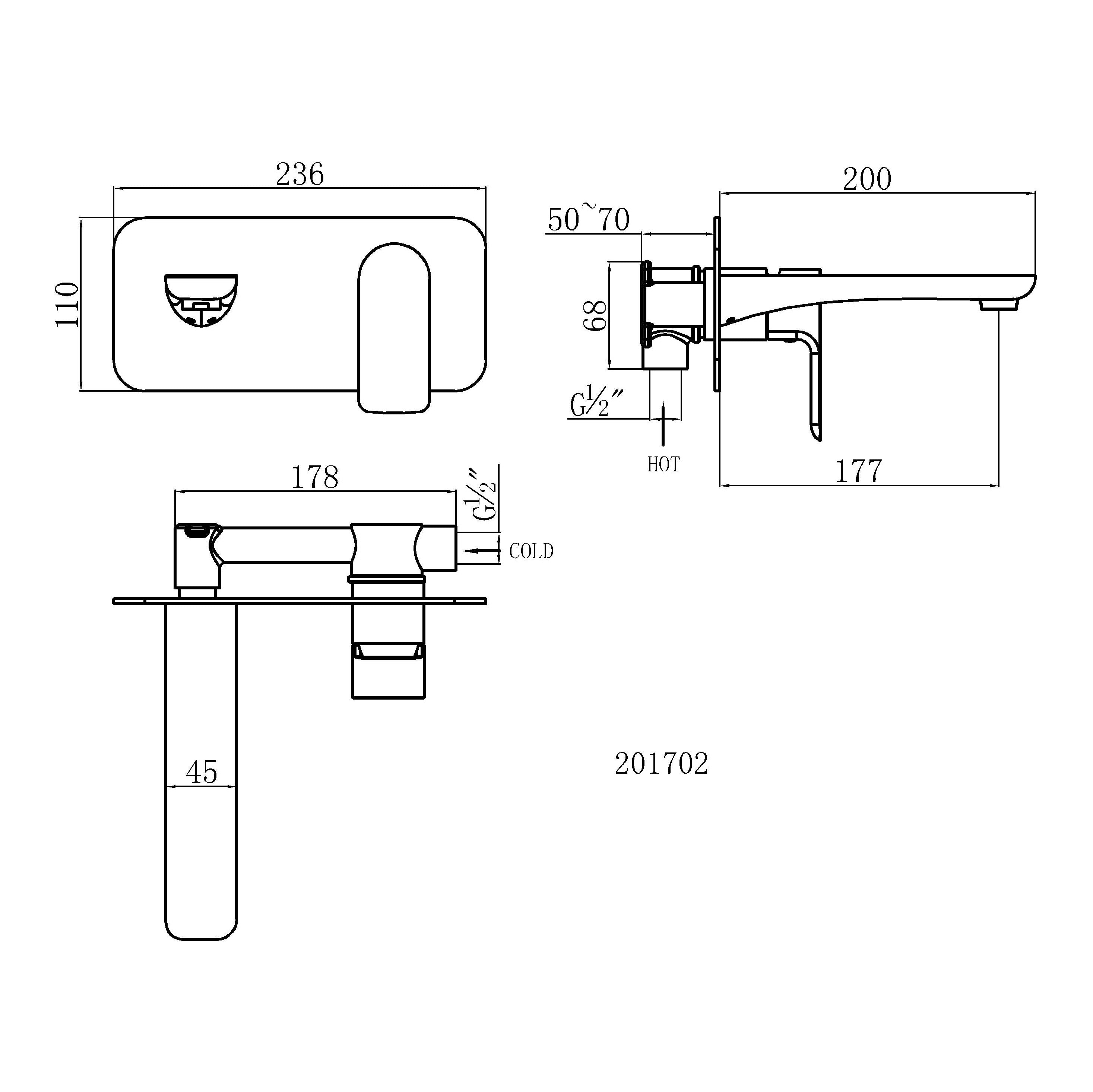 Bargara Wall Spout Mixer