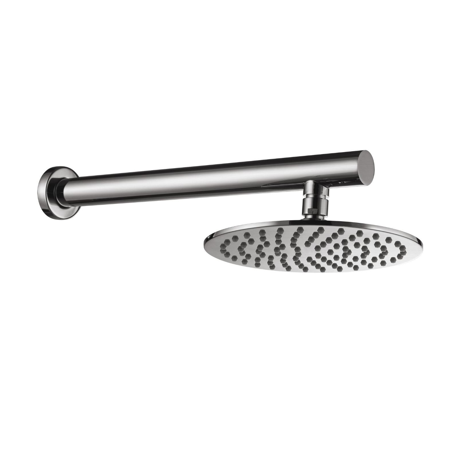 Bargara Shower Head Round 200mm + Wall Arm