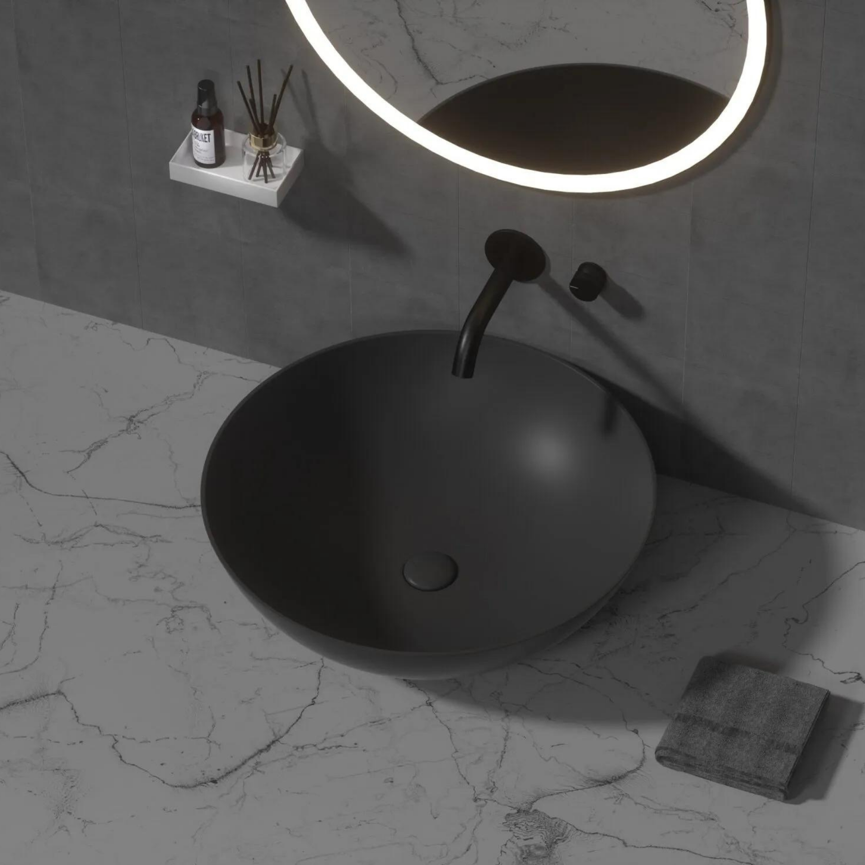 Emily Round Acrylic Matte Basin