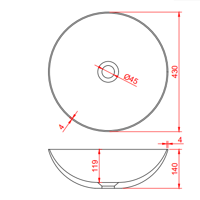 Emily Round Acrylic Matte Basin