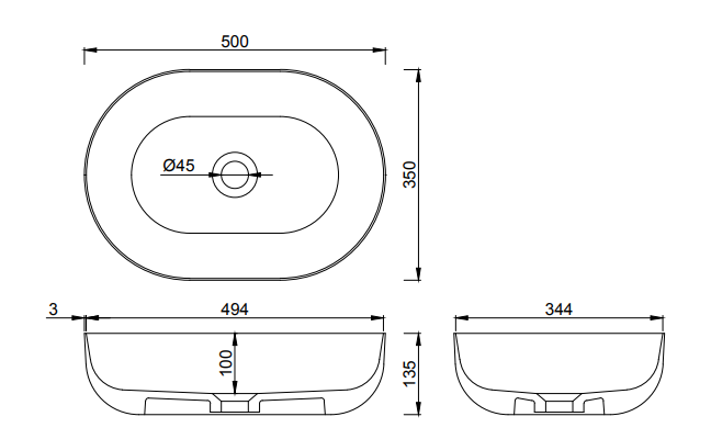 Ava Oval Matte Basin